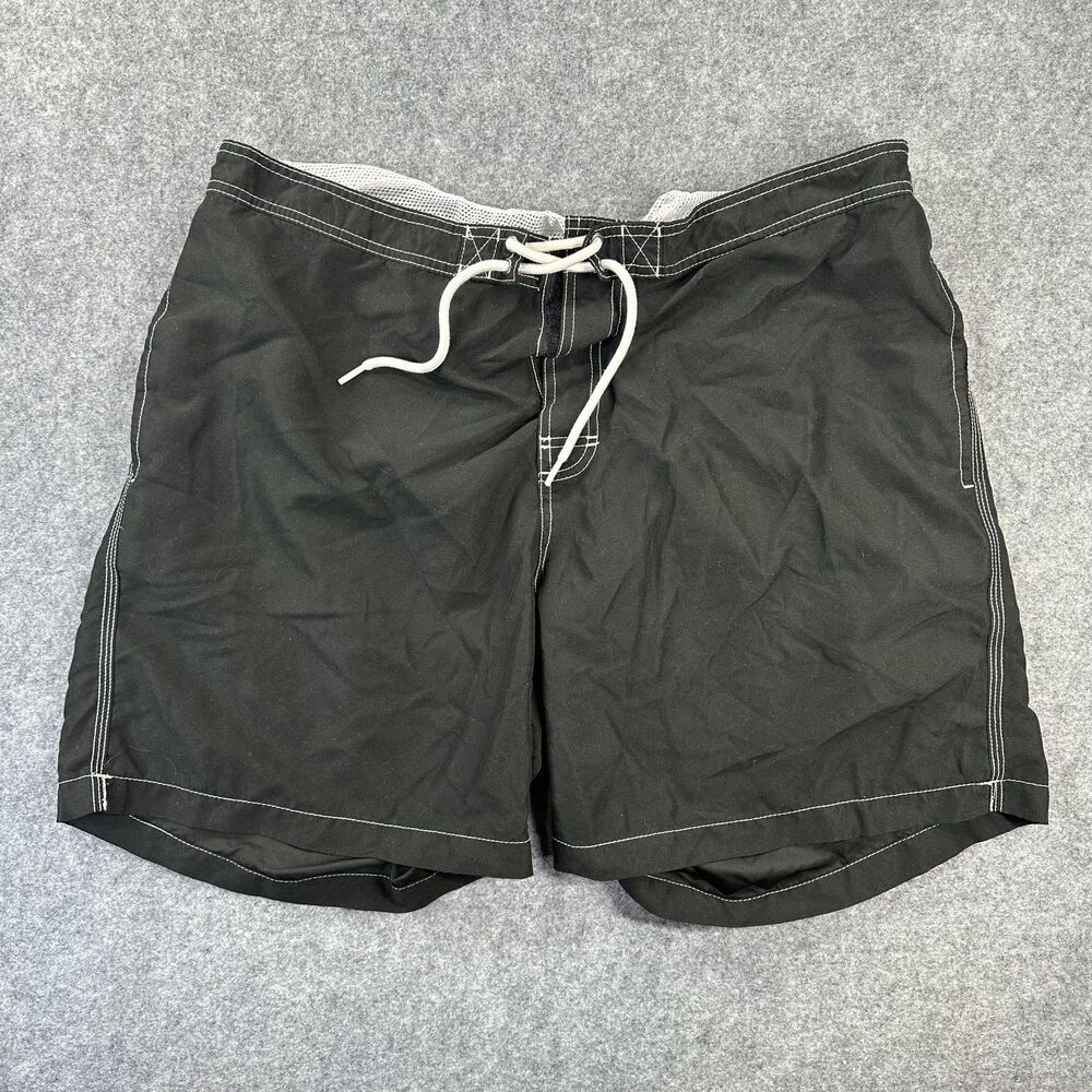 Trunks Surf & Swim Co Swim Trunks Mens 2XL Black Solid Mesh Lined Drawstring